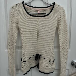 Vintage Victoria's Secret Cream Sweater with Black Accents